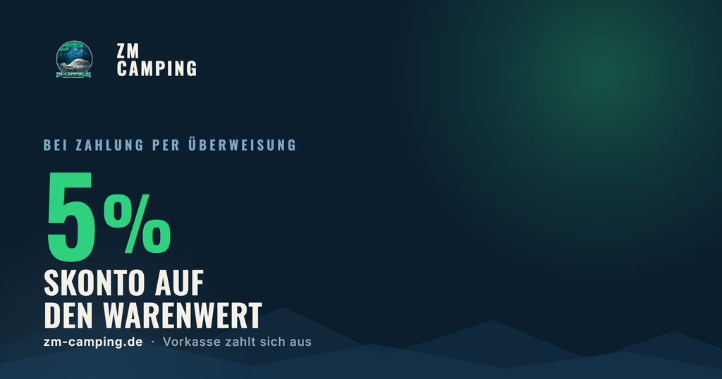 5 % Skonto auf den Warenwert bei Zahlung per Überweisung