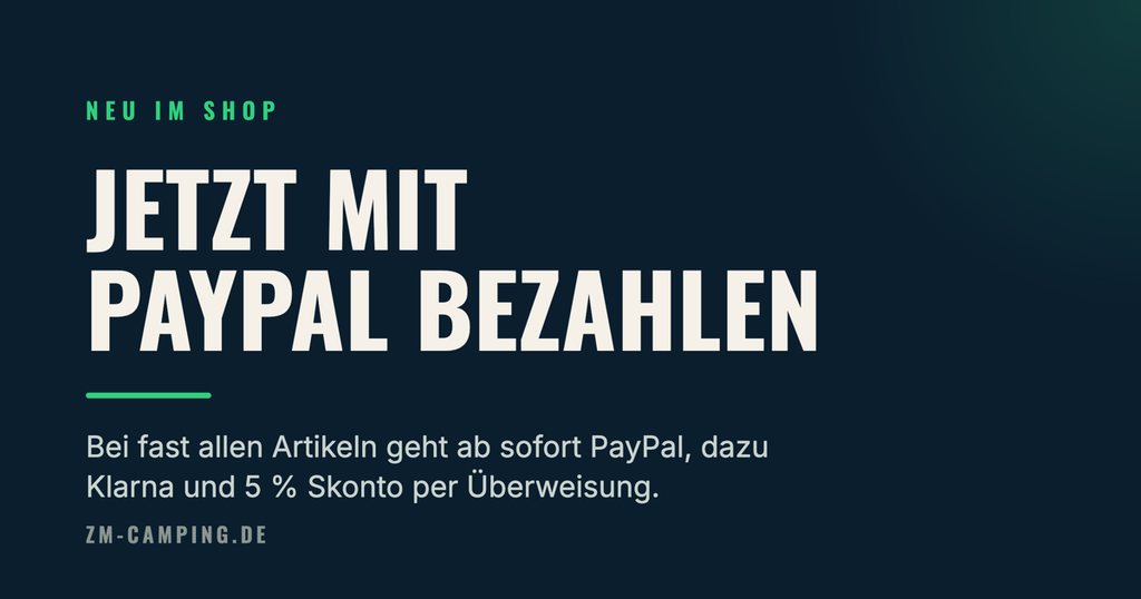Jetzt mit PayPal bezahlen bei ZM Camping