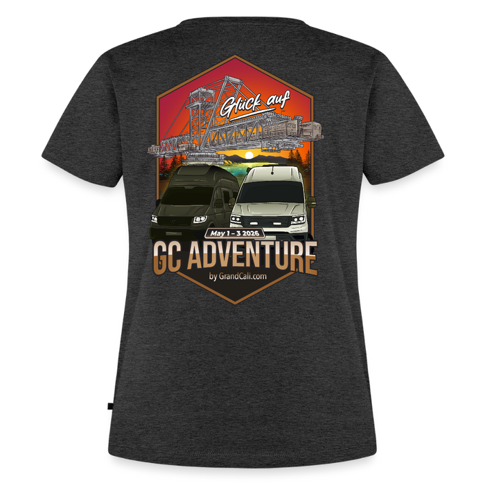Dein offizielles Damen Shirt zum 2. GC Adventure Treffen 2026 - Anthrazit meliert