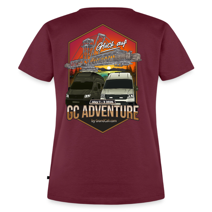 Dein offizielles Damen Shirt zum 2. GC Adventure Treffen 2026 - Burgunderrot