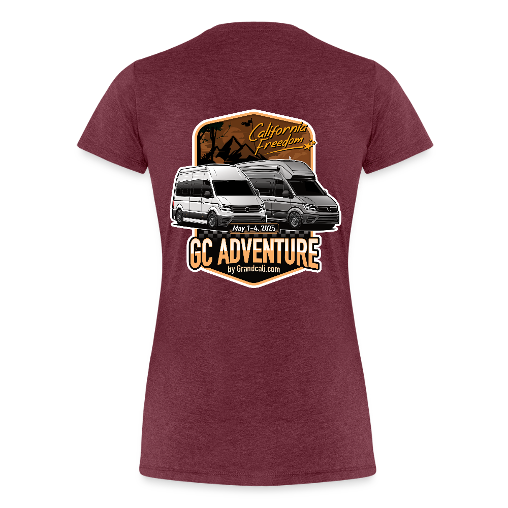 GC Adventure Frauen T-Shirt - Bordeauxrot meliert