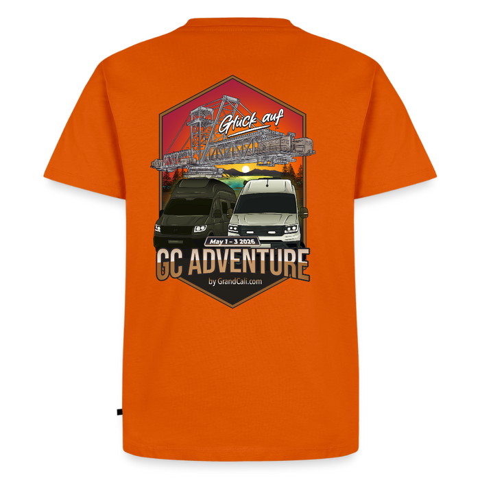 Dein offizielles Herren Shirt zum 2. GC Adventure Treffen 2026 - Orange 