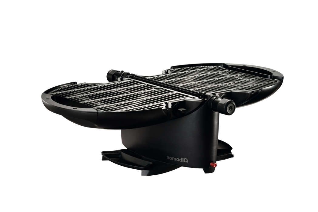 nomadiQ Gasgrill 3.0 aufgeklappt mit zwei Grillrosten