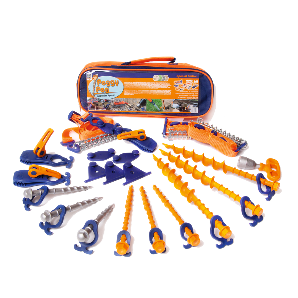 Peggy Peg Abspannset 270 Grad – Sturmsicherung für 270° Markisen– ZM Camping