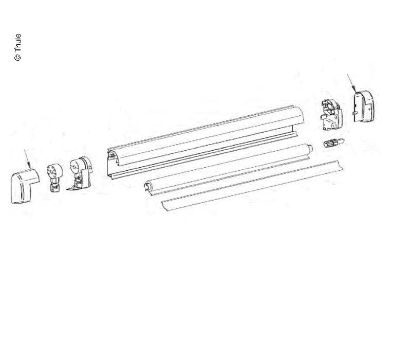 Endkappen Gehäuse anthrazit – Thule Omnistor 5200 Markise VW Grand California
