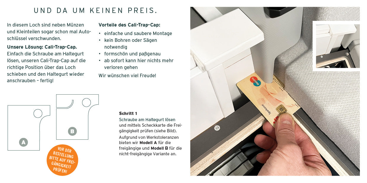 Verschlußkappe für Schranköffnung "Cali-Trap-Cap"