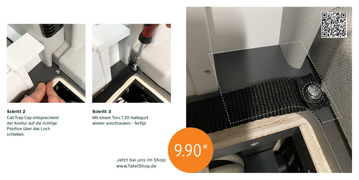 Verschlußkappe für Schranköffnung "Cali-Trap-Cap"